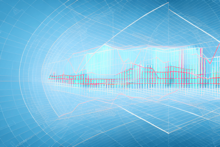 A stock market graph with a rising line