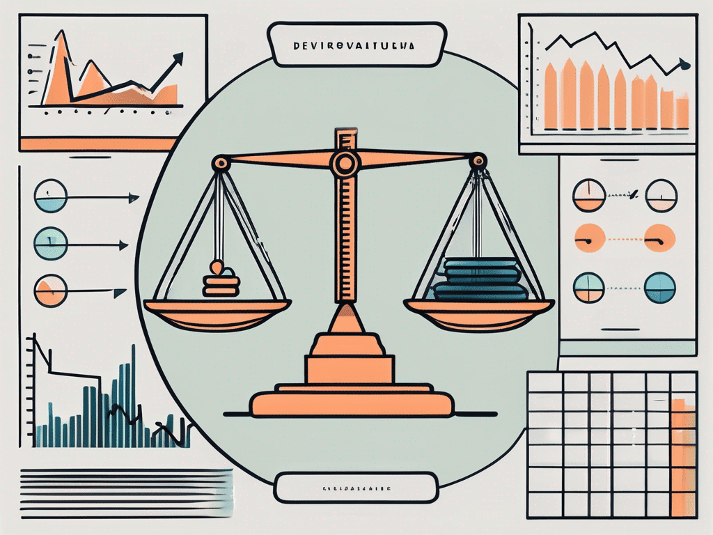 A balance scale with different financial symbols on each side