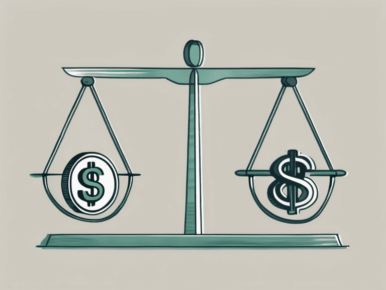 A scale balancing a dollar sign and a percentage symbol