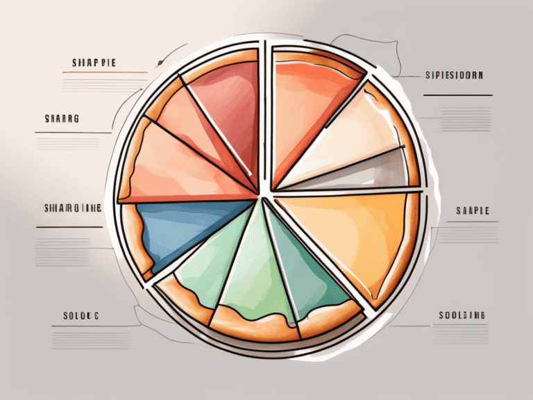 A pie chart being divided into multiple pieces