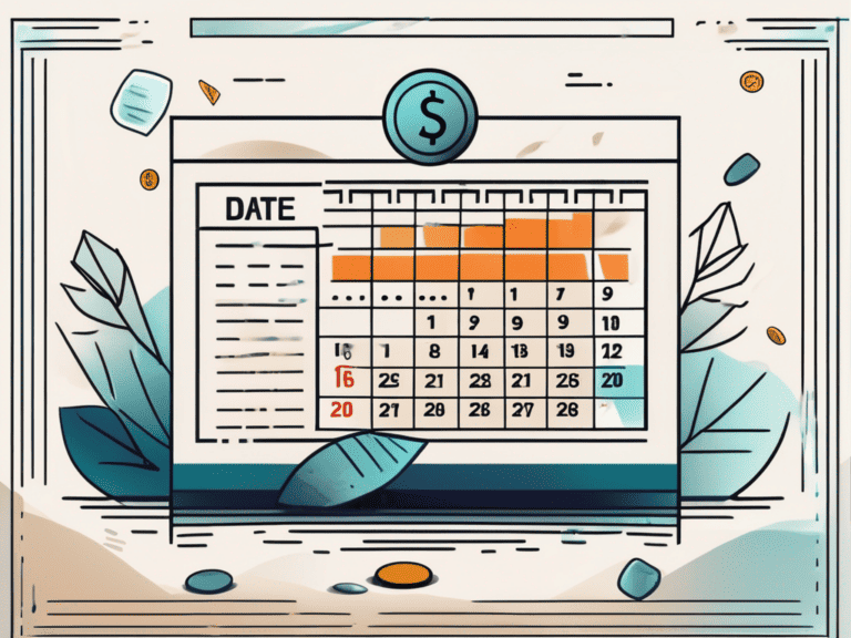 A stylized calendar with a marked date