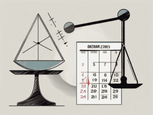 A scale balancing two symbols: a magnifying glass representing analysis on one side and a calendar representing past time on the other