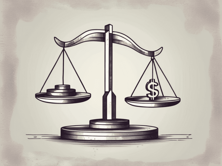 A scale balancing a dollar symbol and a risk symbol