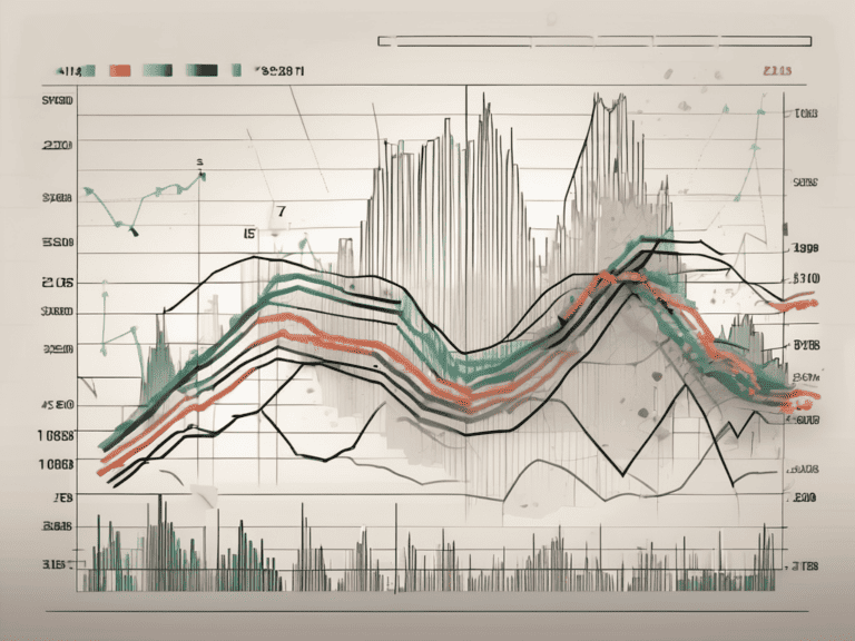 A dynamic stock market chart with a prominent number 30 and subtle elements of a newspaper and financial symbols
