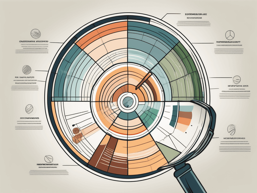 Various financial sectors represented as different sized pie slices in a pie chart