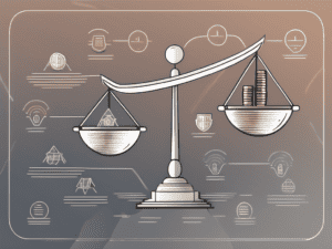 A balanced scale with different types of investment icons on each side