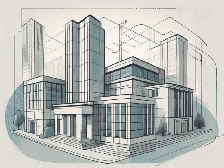 Various iconic institutional buildings such as a school