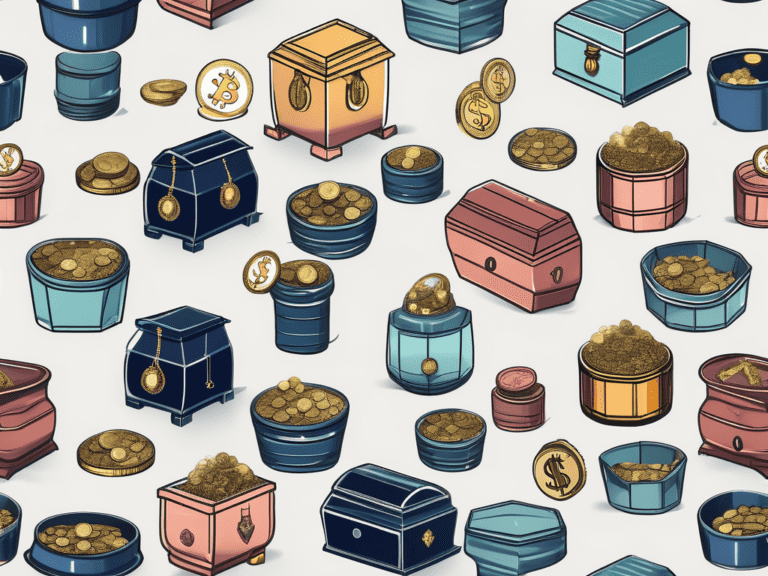 A variety of different types of containers (like a piggy bank