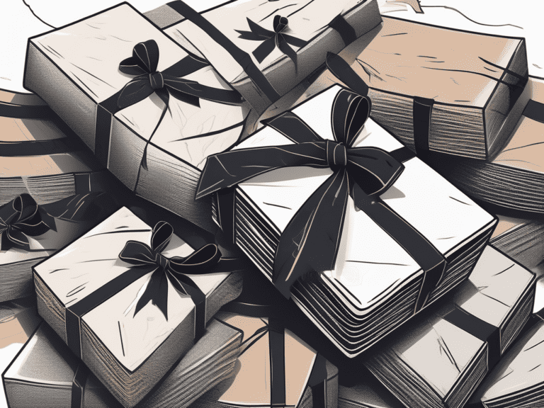 A pile of bonds tied with a ribbon