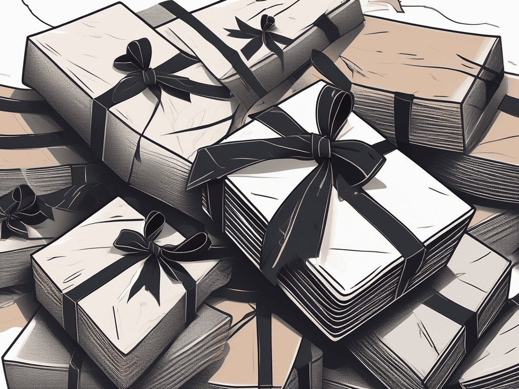 A pile of bonds tied with a ribbon