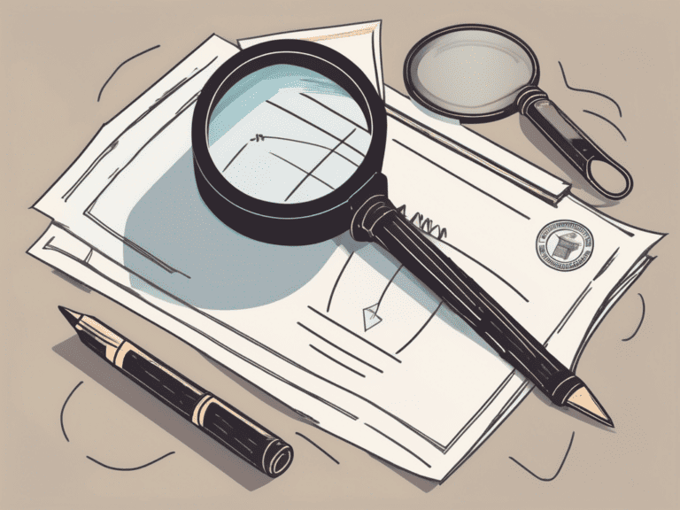 A loan note document next to a magnifying glass
