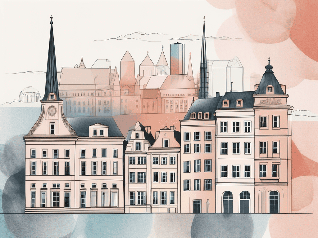 The luxembourg skyline with various sized piggy banks incorporated into the architecture to symbolize the funds based in luxembourg