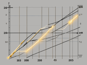 Two intersecting trend lines on a stock chart