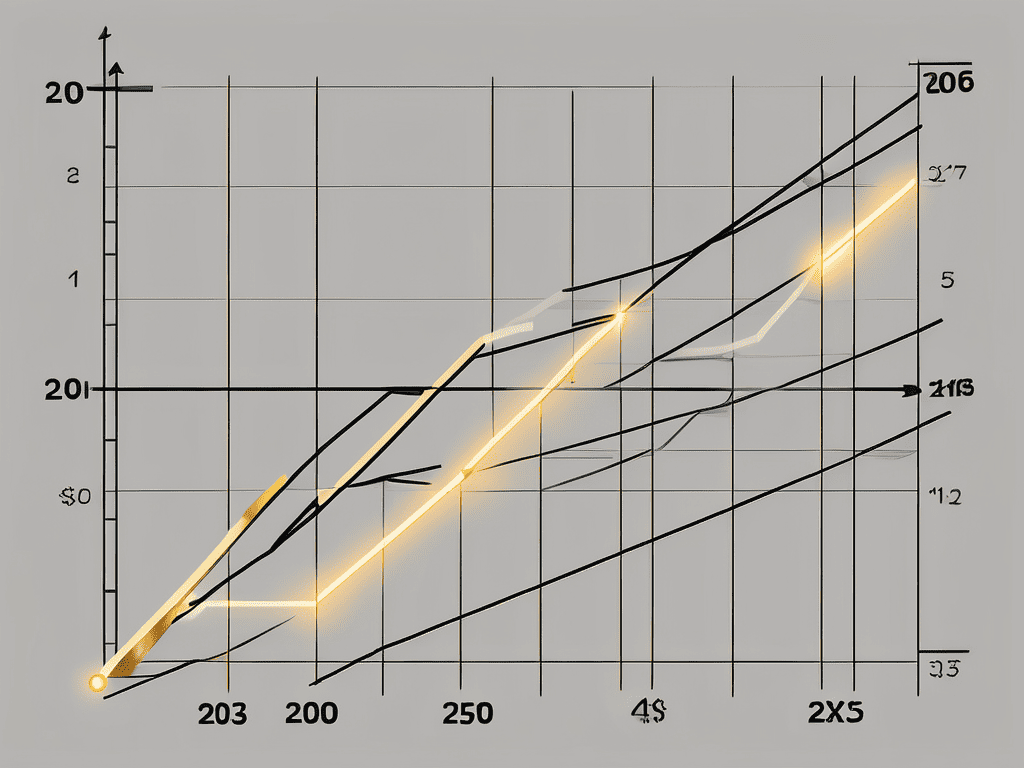 Two intersecting trend lines on a stock chart