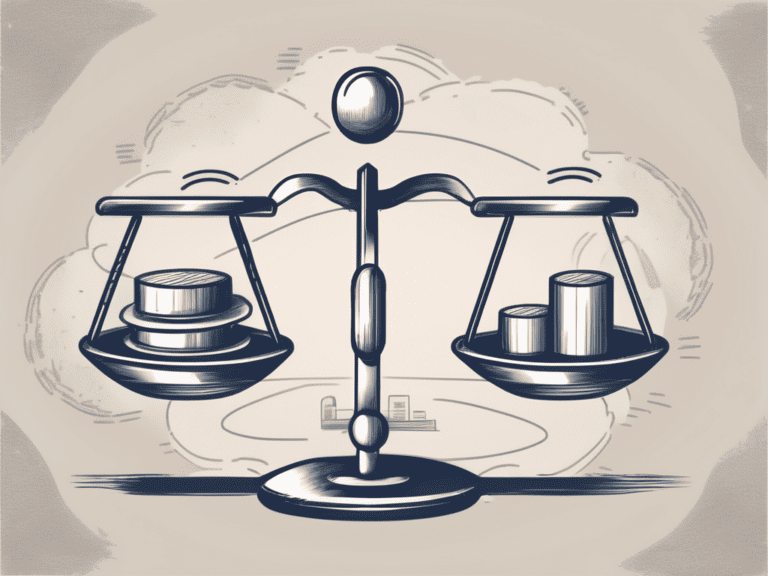 A balanced scale with small cap stocks on one side and large cap stocks on the other