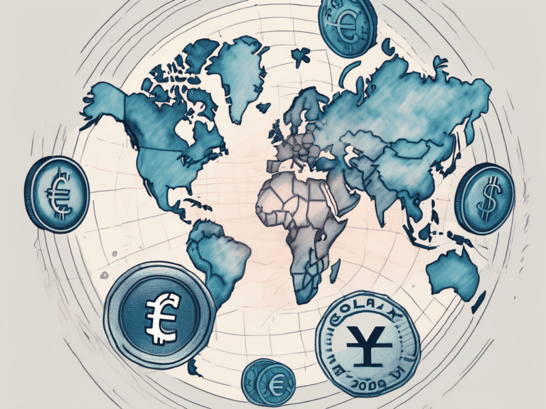 Various global currencies like the euro